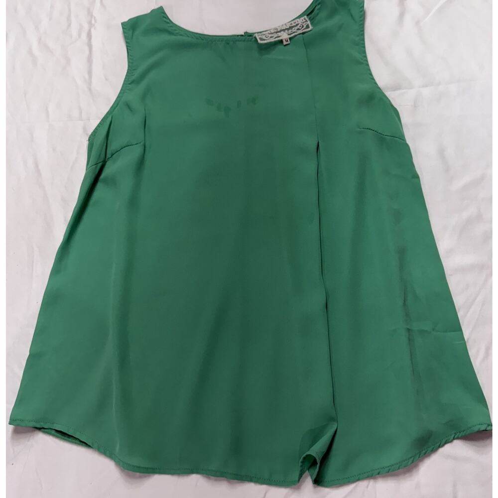 Pink Martini Green Sleeveless Womens Blouse Casual Office Vacation Medium